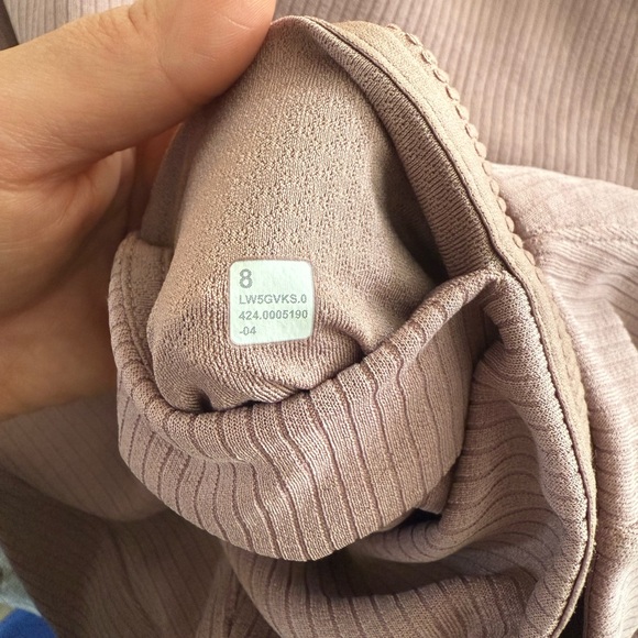 Lululemon Ribbed Softstreme Flared Pant Leggings in Twilight Rose Mauve Size 8 - Picture 11 of 13